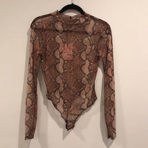 Missguided sheer snake print bodysuit